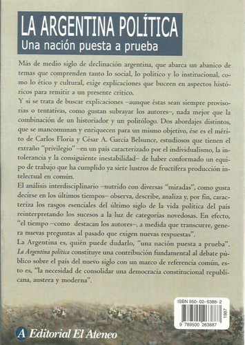 La Argentina Politica  Carlos Floria  Cesar A Garcia Belsunc