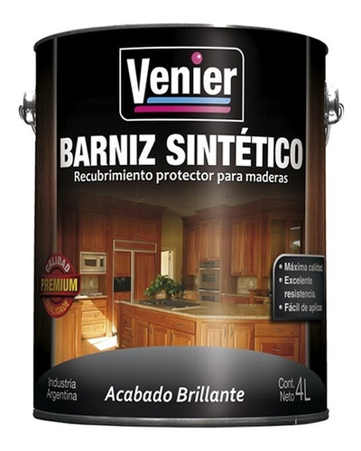 Barníz Sintético Venier Brillante 4lts Protector Madera