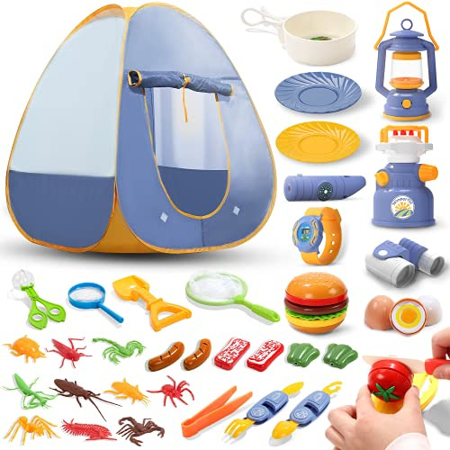 36 Pcs Juego De Camping Niños Toy Pop Up Play Tent Wit...