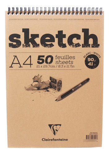 Caderno Sketchbook 90g/m² A4 Clairefontaine