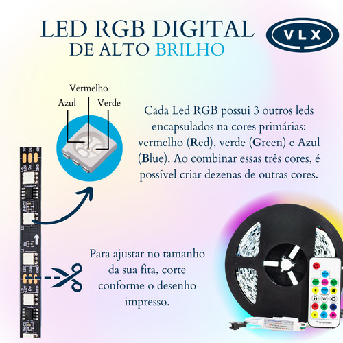 Kit 60 Fita Led Ws2811 5m Endereçavel 300 L+ Controladora
