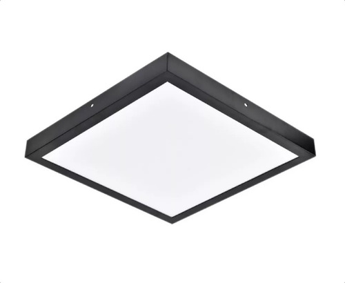 Panel Led 48w Foco Cuadrado Sobrepuesto Marco Negro De 60x60 Cm Luz Blanco Calido 3000k 220v Demasled