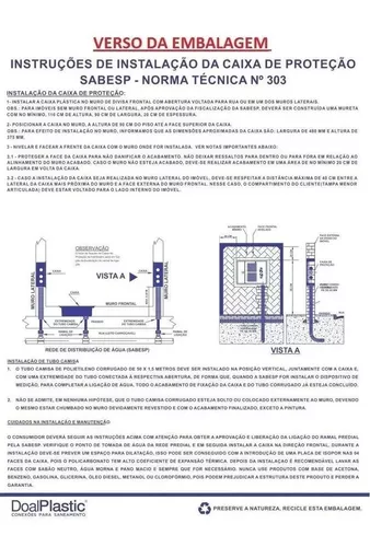 Caixa Padrão Sabesp 01 Ou 02 Hidrômetros Plastimax 9168