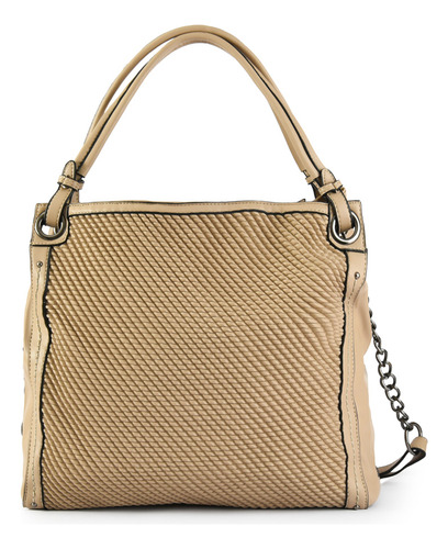 Cartera Dos Asas Grande Eda Beige Oscuro