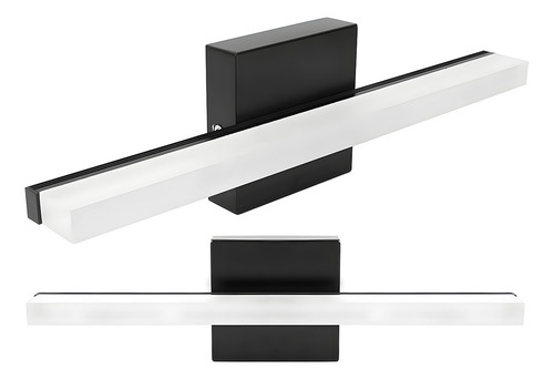 Lámpara Para Espejo De Baño Moderna Con Luz Led Blanca 24w Estructura Negro