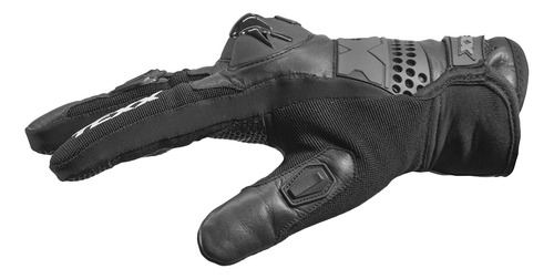 Guantes deportivos Texx Old Shoot de piel para moto con protección negra, talla L