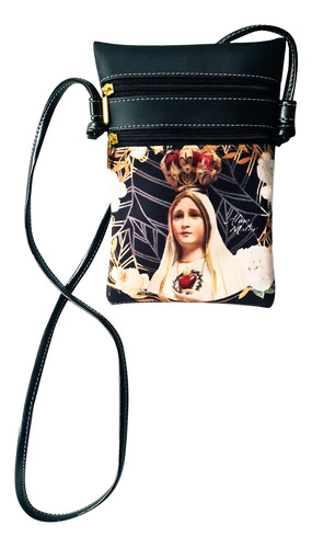 Bolso Manos Libres Virgen María De Fátima - Elegante Negro