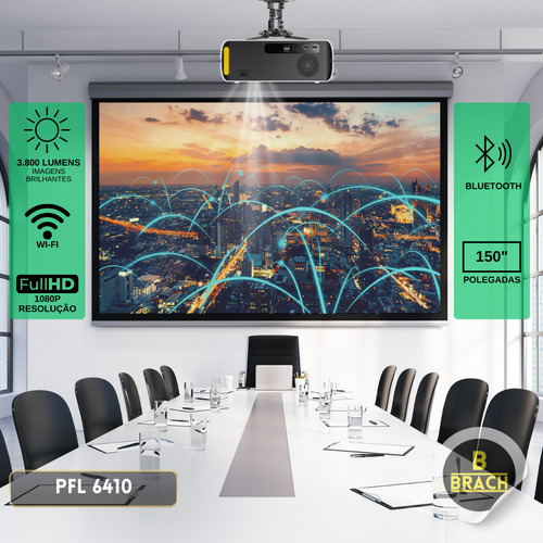 Projetor Full Hd Intelbras Com Bluetooth E Wi-fi 1080p 150''