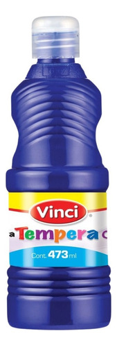 Pintura Tempera Lavable Cartel Vinci Colores Surtidos 473ml Color Azul Ultramar