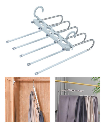 Perchas Para Pantalones Organización De Antideslizante Gris
