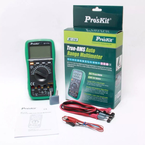 Imagen 2 de 8 de Tester Multimetro Digital Profesional Proskit Rms Mt-1710