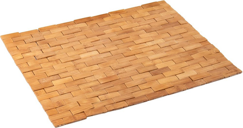 Alfombra De Baño Entrada Madera Bamboo Bagua 50x70 Cm