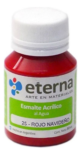 Esmalte Acrilico Al Agua Eterna X 37ml Color Del Óleo 25 Rojo Navideño