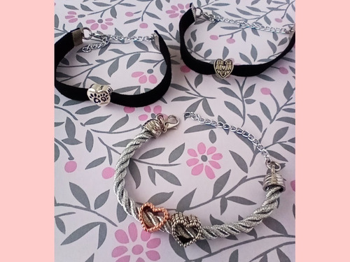 Imagen 3 de 4 de Pulsera Mama Hija Madre Pulsera Corazon Huella Mascota