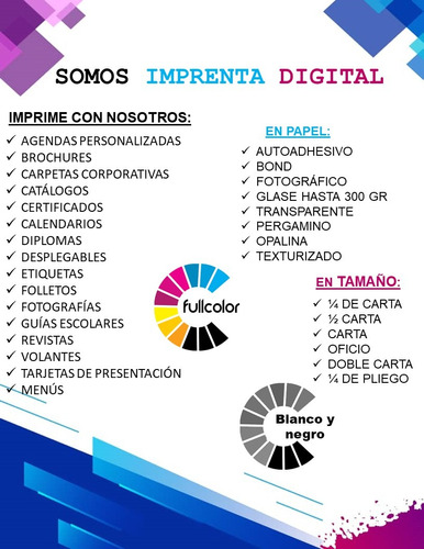 Impresiones Full Color Laser / Imprenta Digital/glase 300