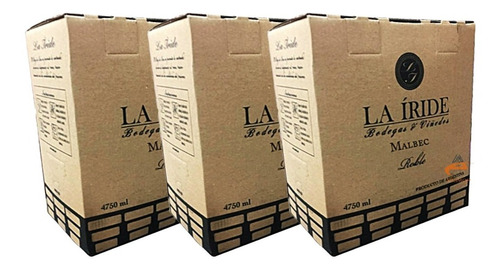 Vino La Iride Bag In Box X 4750ml X3 Unidades