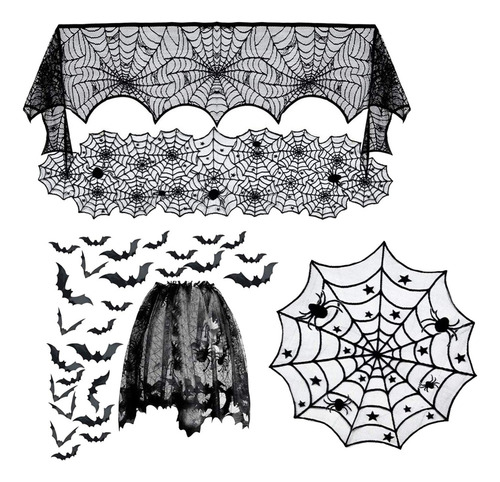 Conjunto De Decoración De Mantel De Halloween Gótico Para