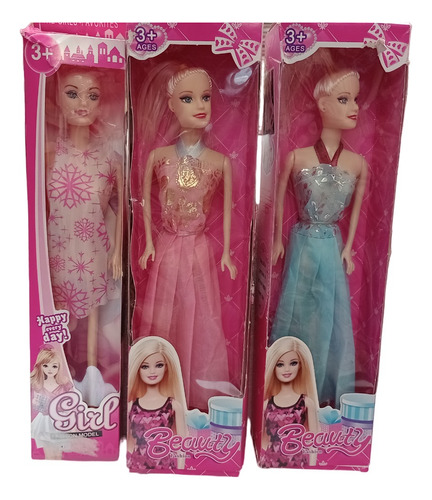 Muñeca Barbie X3 Fashion Beauty