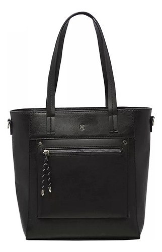 Imagen 5 de 7 de Carteras Importadas Simil Cuero Mujer Grandes Negras Amayra