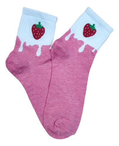 Tin Calcetín Largo Colores Dama Frutitas 23-26 Cm 6 Pares