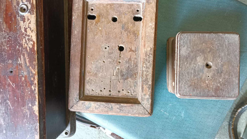Antiguas Cajas Teléfono Decoración Restauración Roble Vintag
