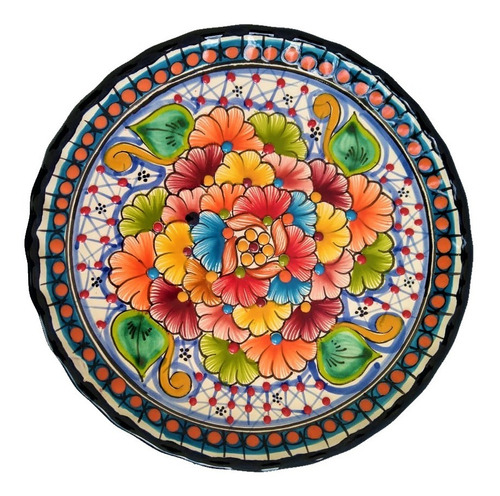 Platos 25cm De Talavera Artesanales 12pzas