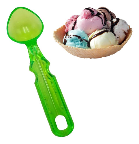 Cuchara Para Servir Helado Bochera 40gr Plástico Color Verde