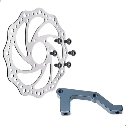 Disco de Freio MTB Absolute 203mm Aço Inox 6 Furos com Adaptador Traseiro