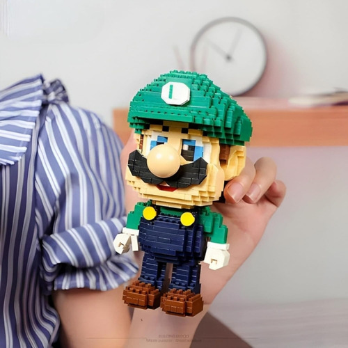 Armable Bloque Pequeño, Super Mario Bros, Luigi Cantidad De Piezas 782