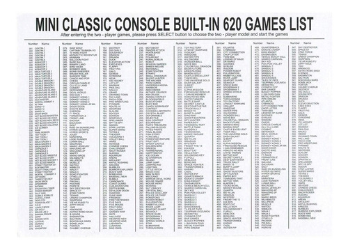 Consola Clásica Mini 620 Juegos Family