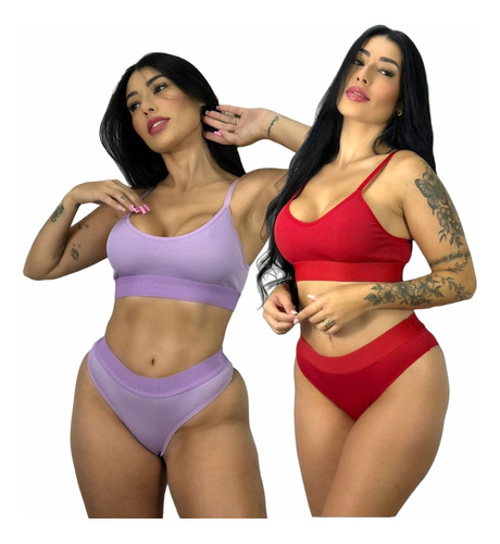 Conjunto Lingerie Ribana Conforto Sensual Calcinha Sutiã