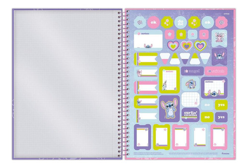 Caderno Univ 10 Matérias 160fls Stitch Love Is Magic Foroni