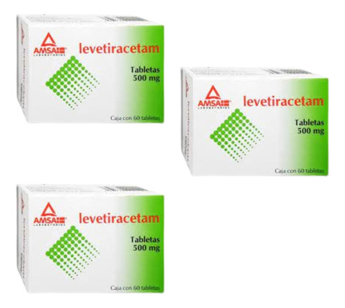 Levetiracetam 3 Cajas De 60 Tabs De 500mg Cada Una 