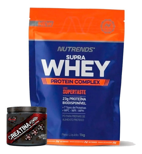 Whey Blend 3w Nutrends + Creatina Power 150gr Bruthal Sabor Chocolate