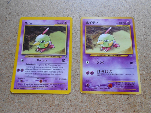 Lote Cartas Pokemon - 2 Natu (en 2 Idiomas)