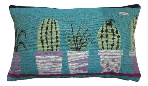 Funda De Almohadón Rústico Decorativo Cactus 30 X 50 Cm