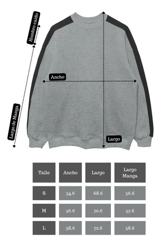 Buzo Oversize Shela Mujer Frisa Algodón Talle Xs Al L