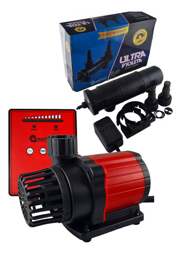 Filtro Uv Lago 9w + Bombasss Submersa Ac 3000l Oceantech 127v