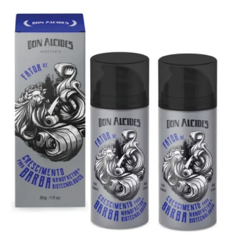 Imagem 1 de 6 de Kit 2 Fatores De Crescimento Para Barba 30g - Don Alcides