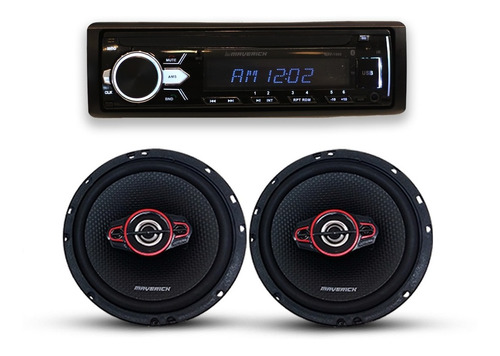 Combo Stereo Bluetooth Usb + Parlantes 4  2 Vias  Maverick