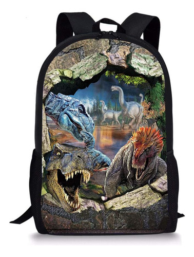 Bolso Escolar Grande Y Genial Dinosaurio Niños Lindos Mochil