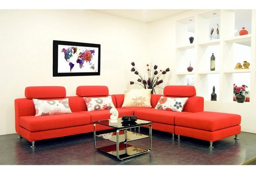 Imagen 3 de 3 de Cuadro 60x40cms Tipo Oleo Mapamundi Decorativo