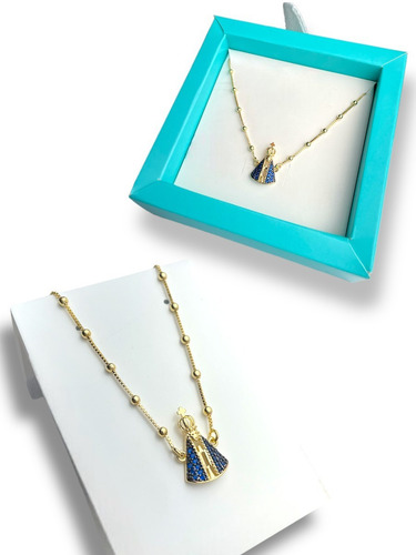 Pulseira Pingente Nossa Senhora Folheado A Ouro 18k Luxo Comprimento 4.191 M