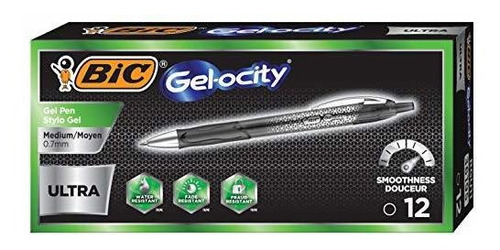 Bic-gel Ultra Ocity Plumas De Gel, Medio Punto Retráctil (0,