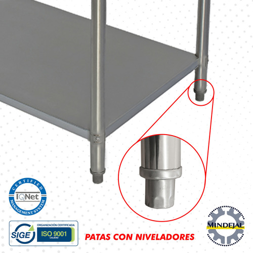 Mesa Con Repisa Acero Inoxidable