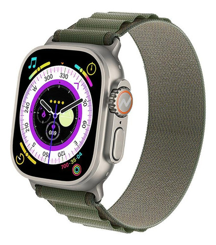 Smartwatch Reloj Inteligente Smart Band Sumergible Noga Sw17 Color de la caja Negro Color de la malla Verde Color del bisel Gris Diseño de la malla Mesh