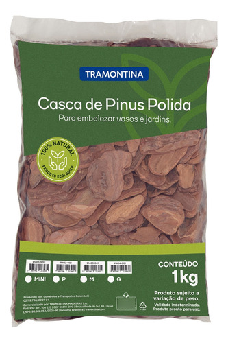 Casca De Pinus Polida Media 100% Natural 1kg - Tramontina