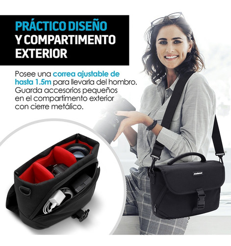 Imagen 6 de 9 de Mochila Para Camara Fotografica Maletin Impermeable Redlemon