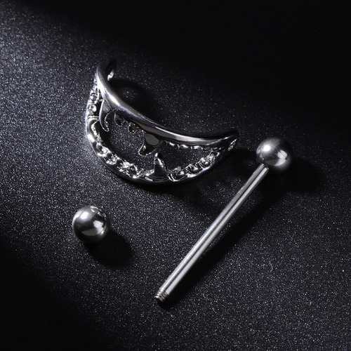2 Piezas Piercing Pezón Mujer Dama Halloween Boca Dientes Af