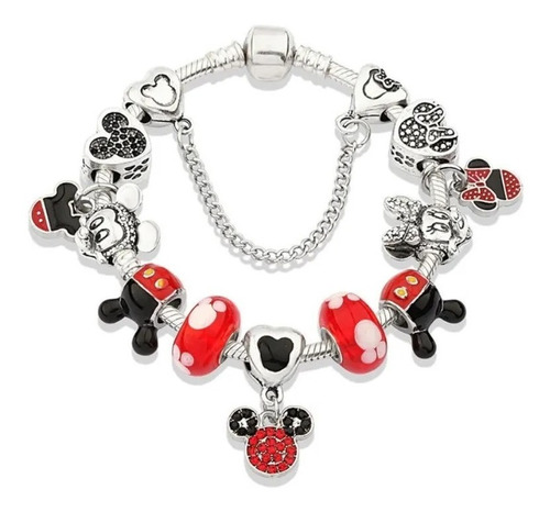 Pulsera Brazalete Mickey Minnie Mouse Disney Incluye Charms